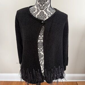 Chico's Camilla cardigan featuring feather and sequin details